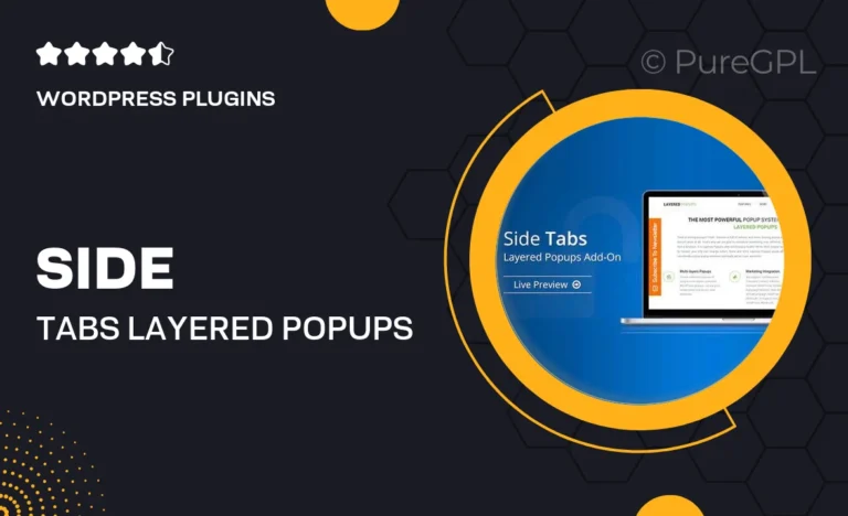 side tabs layered popups add on