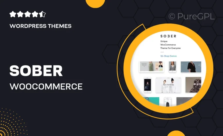 sober woocommerce wordpress theme