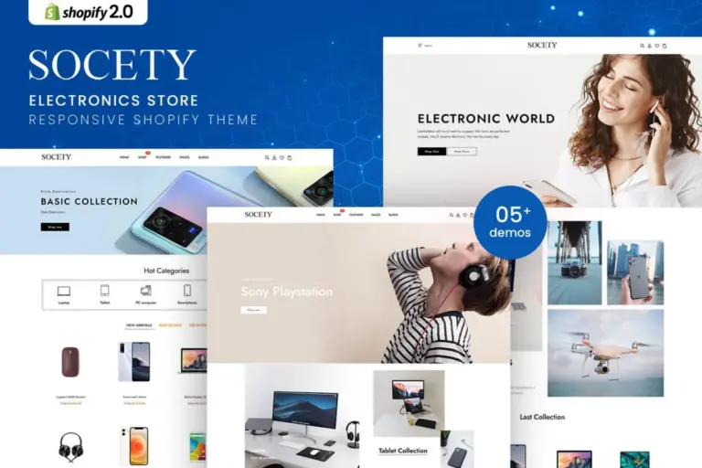 socety electronics store shopify theme 1