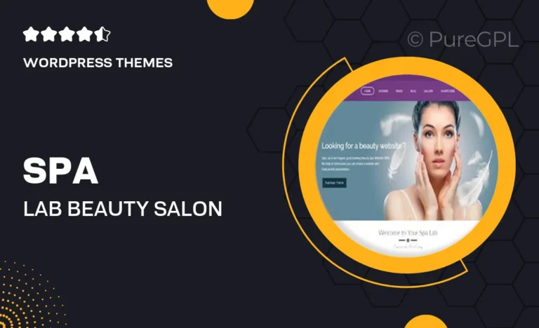 spa lab beauty salon wordpress theme