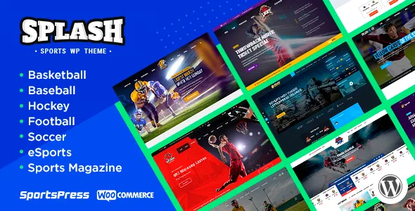 splash sport club wordpress theme for basketball football hockey 1