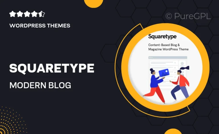 squaretype modern blog wordpress theme