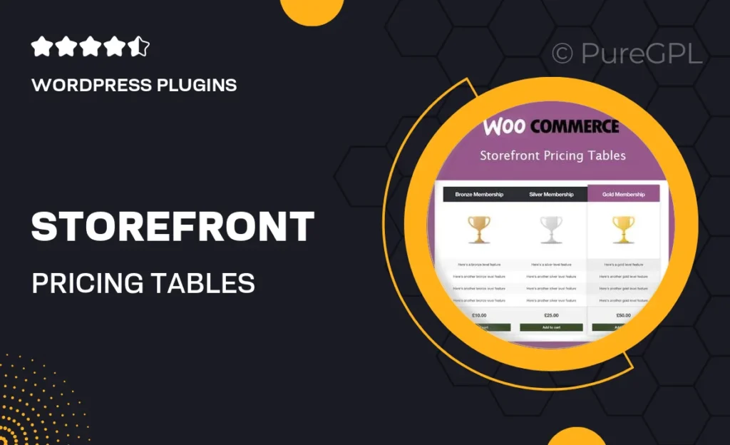 Storefront Pricing Tables 3 Storefront Pricing Tables