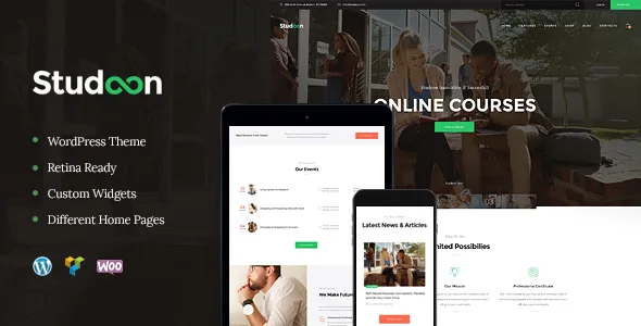 studeon an education center training courses wordpress theme 1