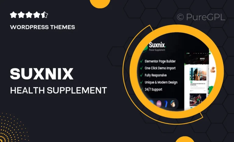 suxnix health supplement wordpress theme