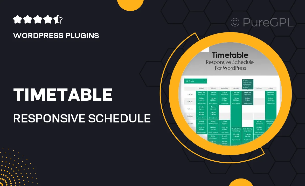 Timetable Responsive Schedule For WordPress