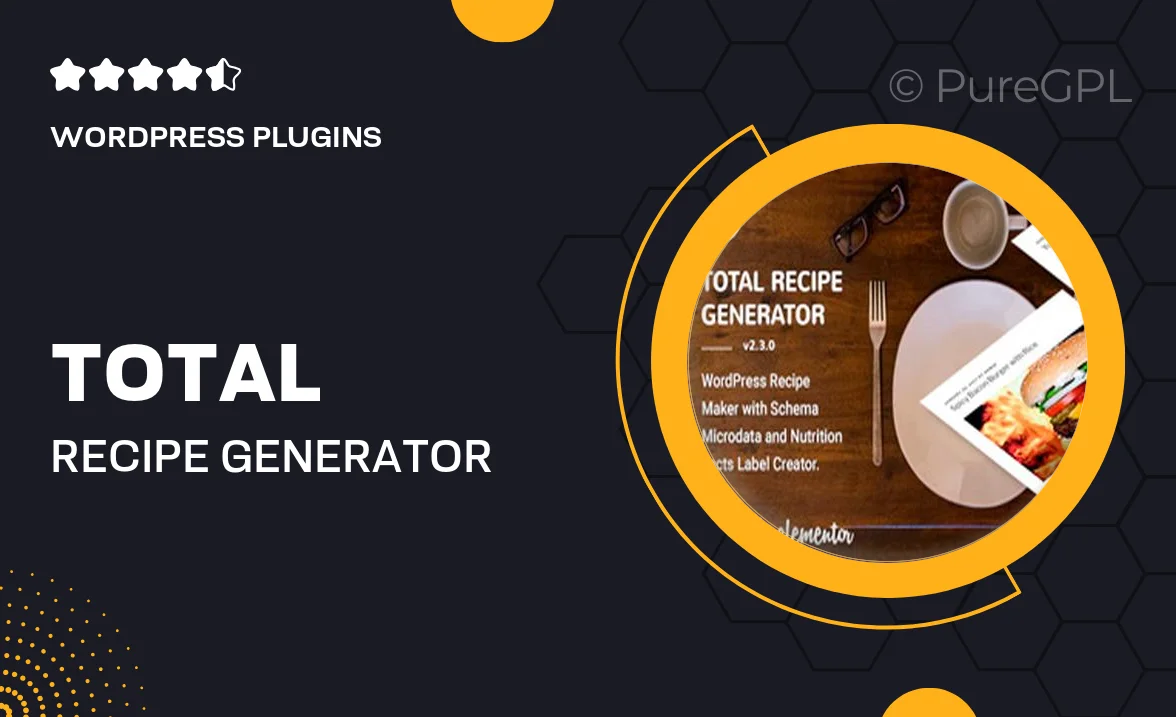 Total Recipe Generator – WordPress Recipe Maker with Schema and Nutrition Facts (Elementor addon)