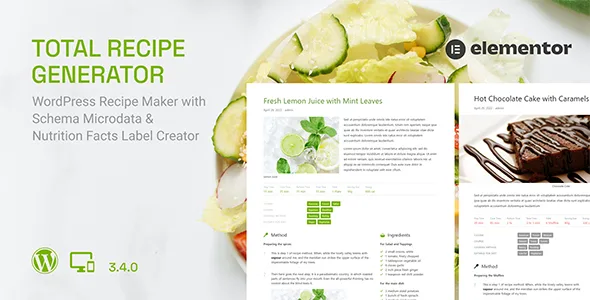 total recipe generator wordpress recipe maker with schema and nutrition facts elementor addon