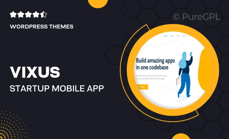 vixus startup mobile app wordpress landing page theme 1