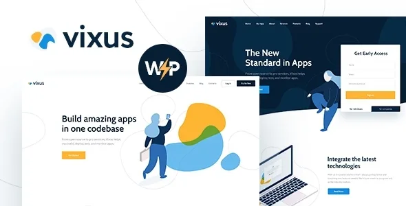 vixus startup mobile app wordpress landing page theme 2
