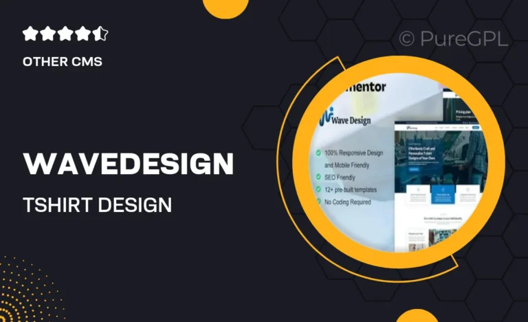 wavedesign t shirt design printing service elementor template kit