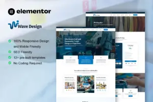 WaveDesign – T-Shirt Design & Printing Service Elementor Template Kit