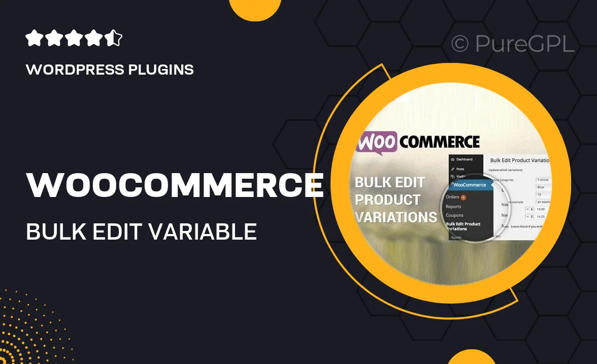 Woocommerce Bulk Edit Variable Products & Prices