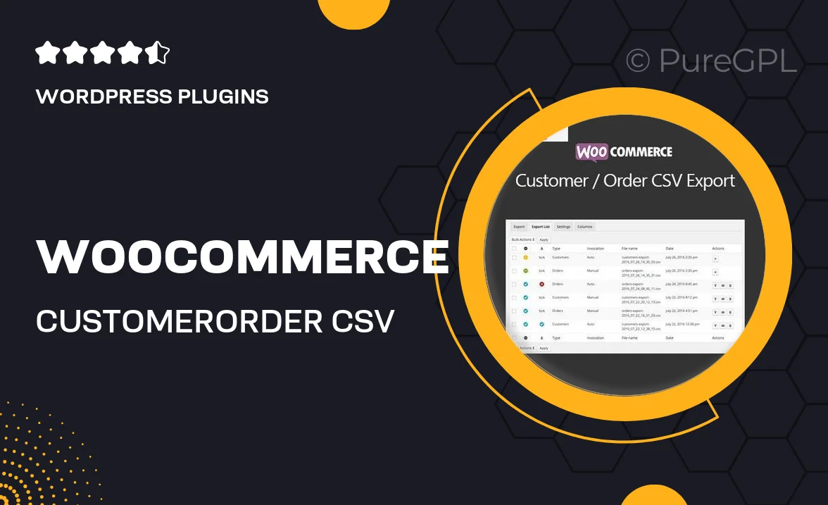 WooCommerce Customer/Order CSV Export