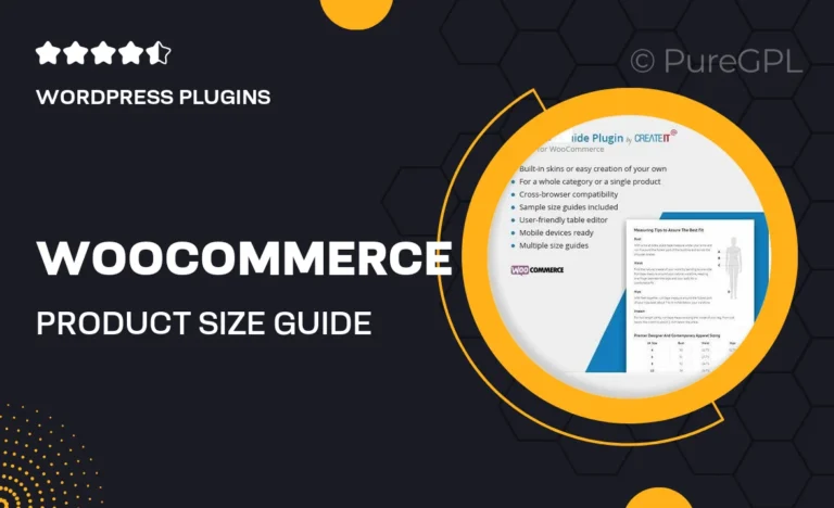 woocommerce product size guide