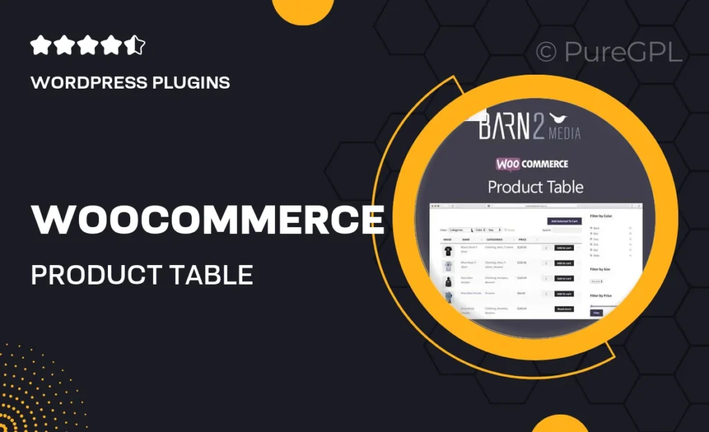 WooCommerce Product Table