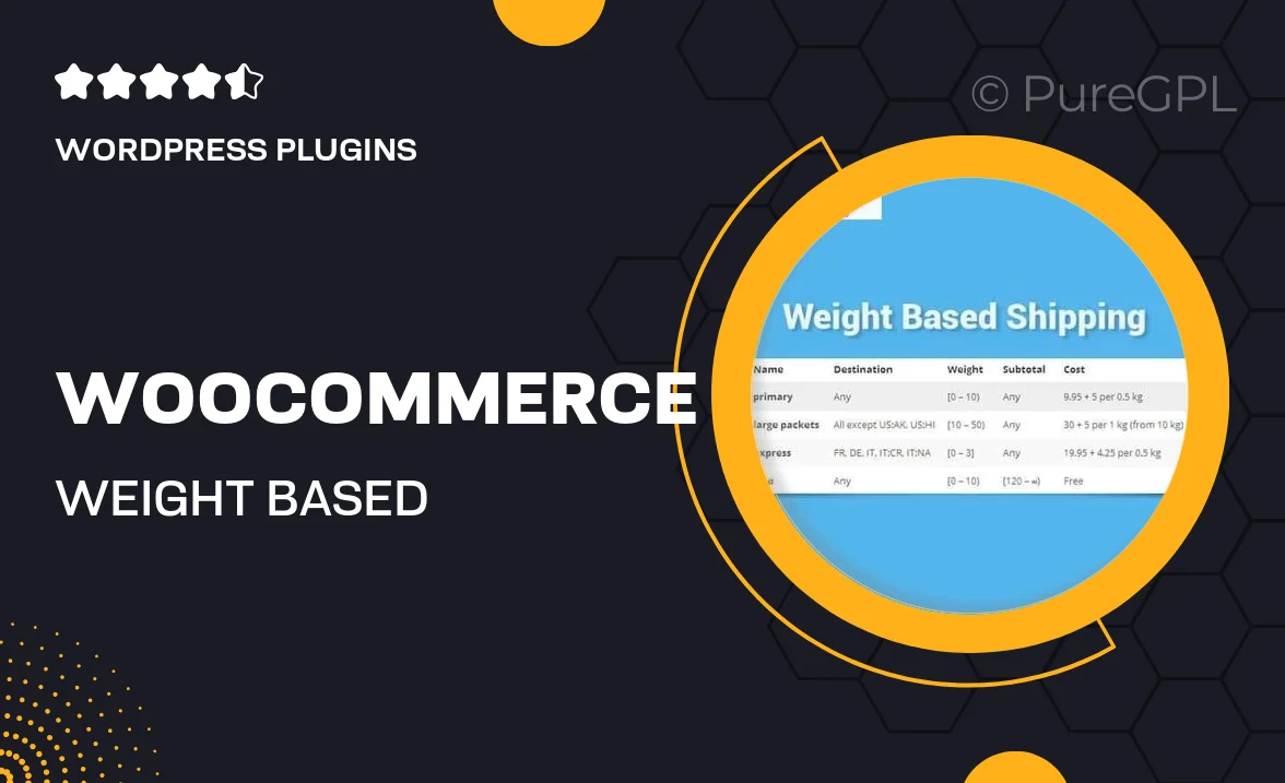 WooCommerce Weight Based Shipping