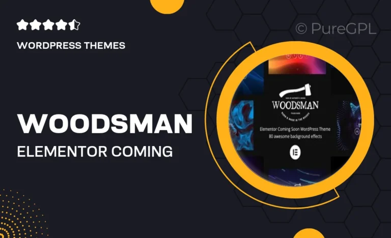 woodsman elementor coming soon wordpress theme