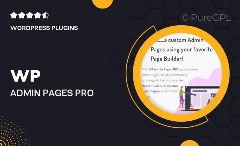 wp admin pages pro