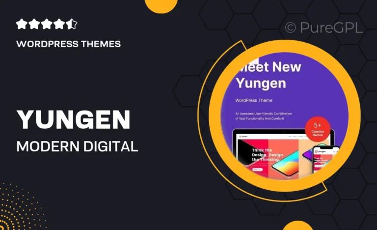 yungen modern digital agency business wordpress theme