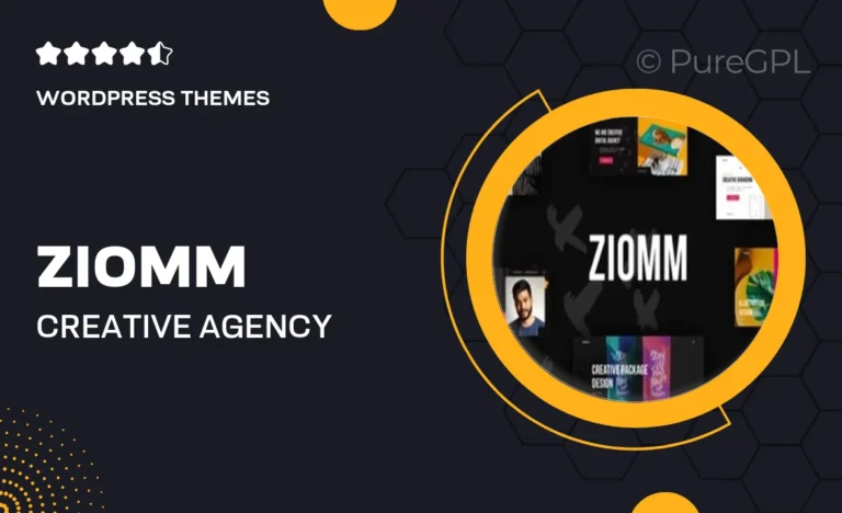 ziomm creative agency portfolio wordpress theme