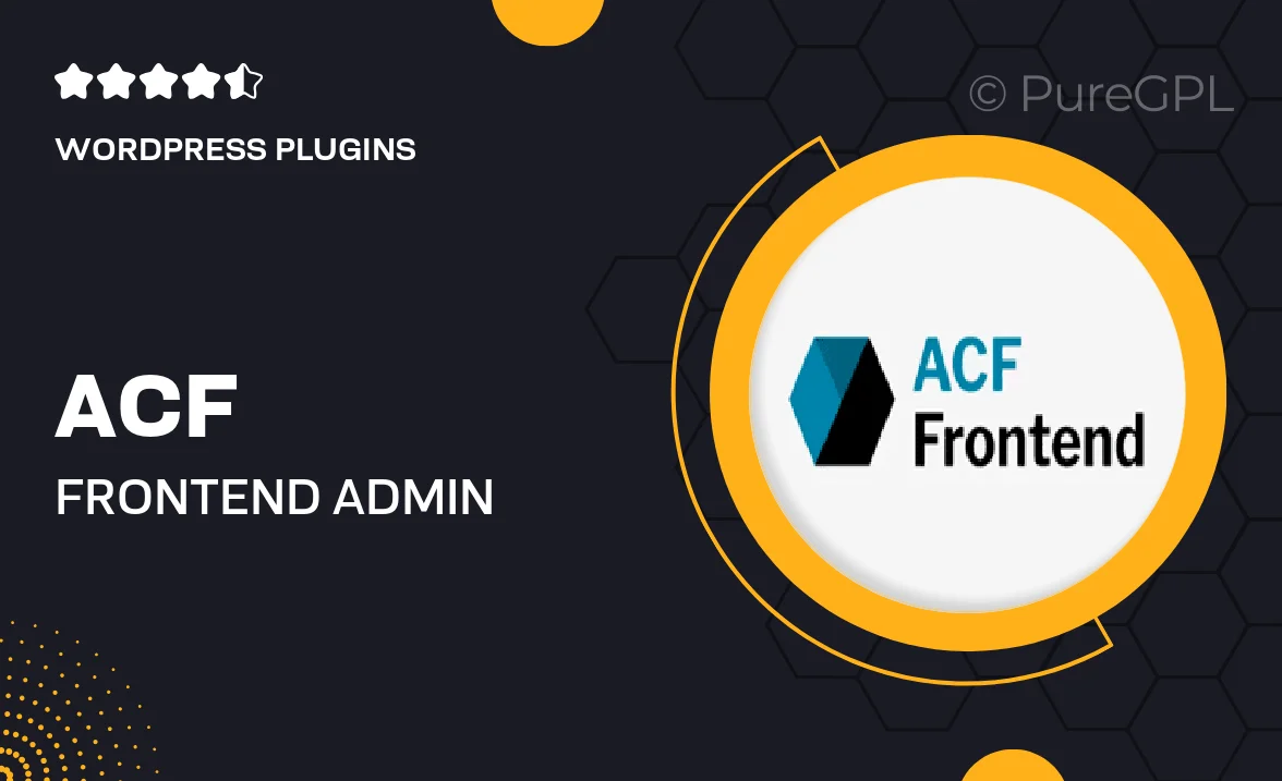 ACF Frontend Admin Premium