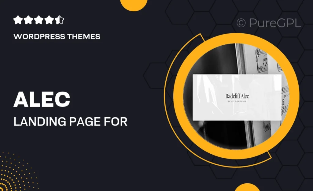 Alec – Landing Page for Musicians