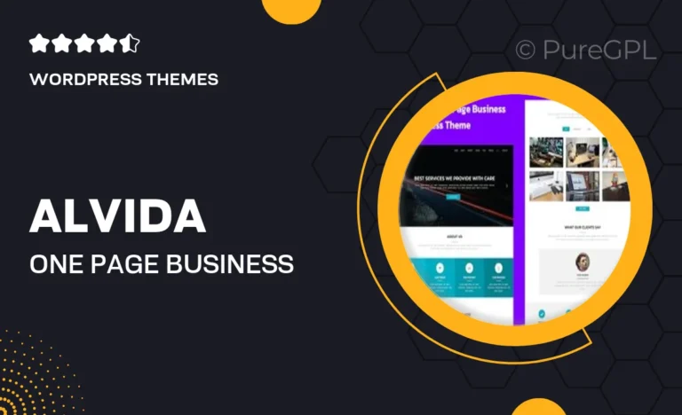 alvida one page business wordpress theme