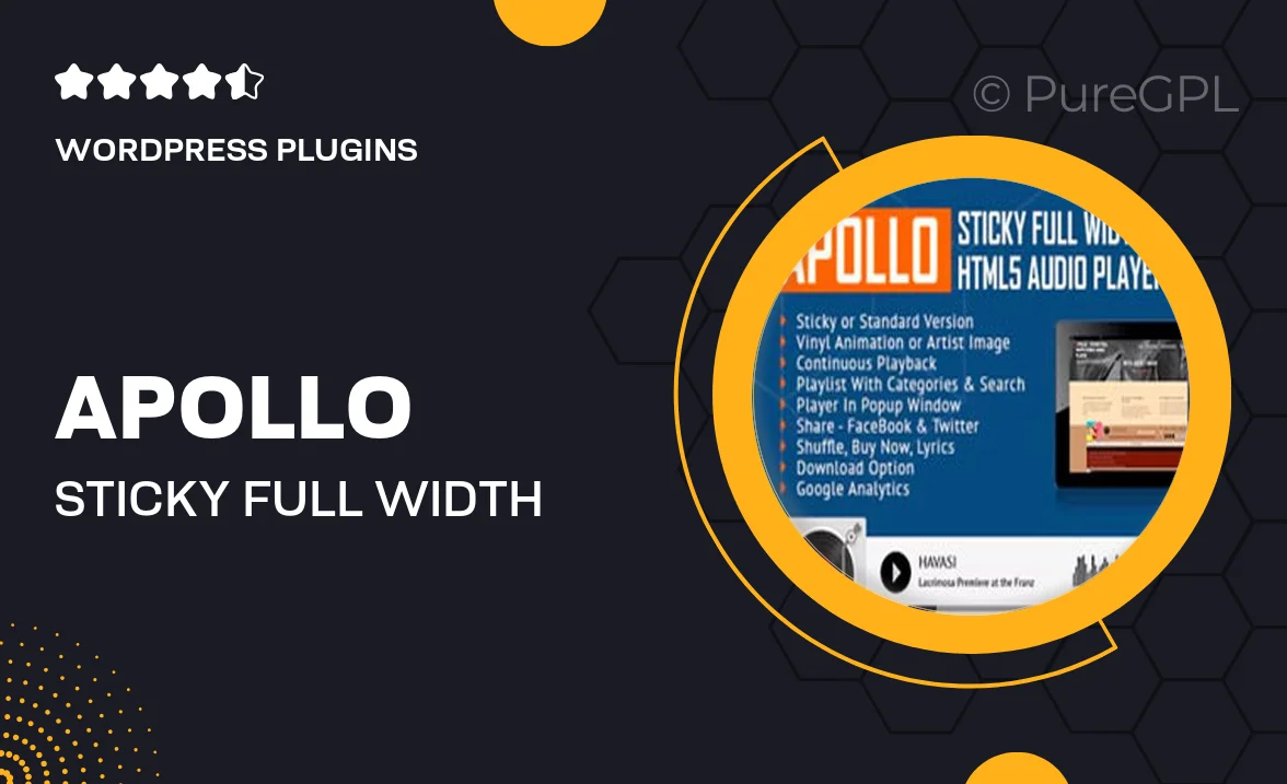 Apollo – Sticky Full Width HTML5 Audio Player for WPBakery Page Builder