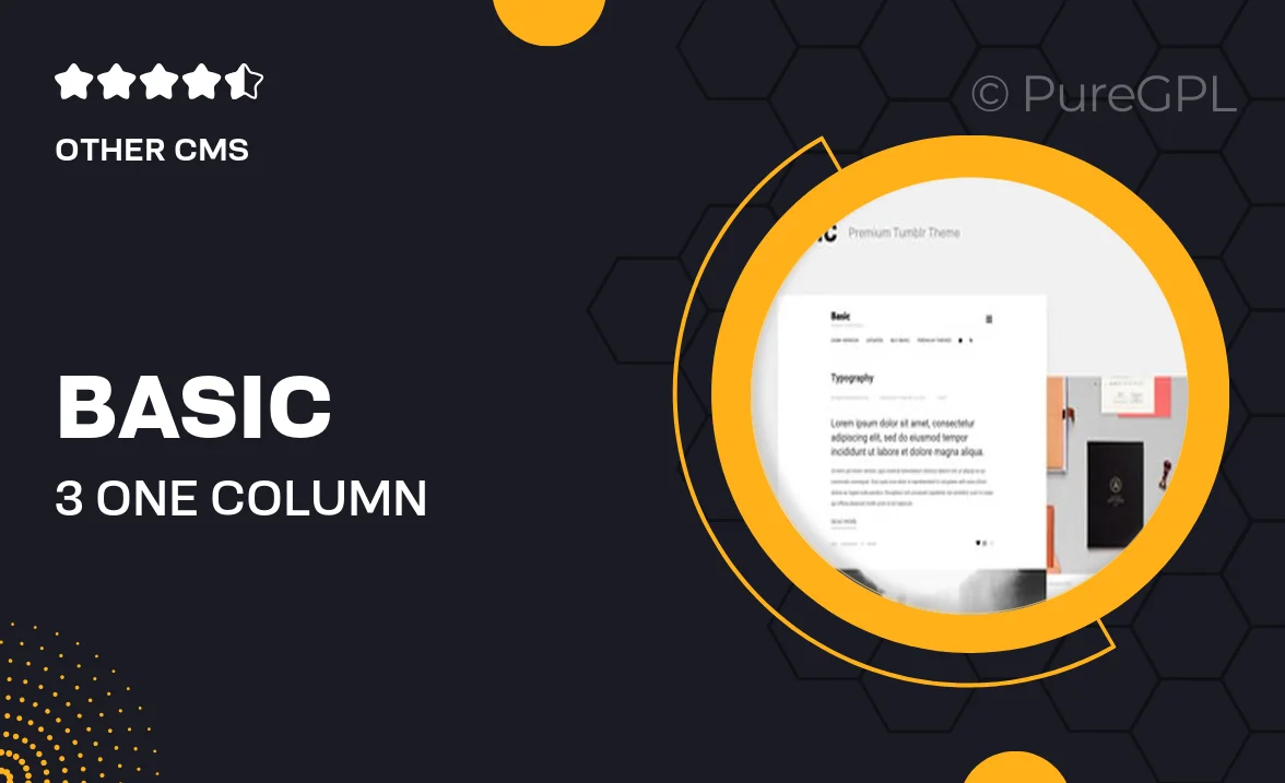 Basic 3 – One Column, Blogging Tumblr Theme