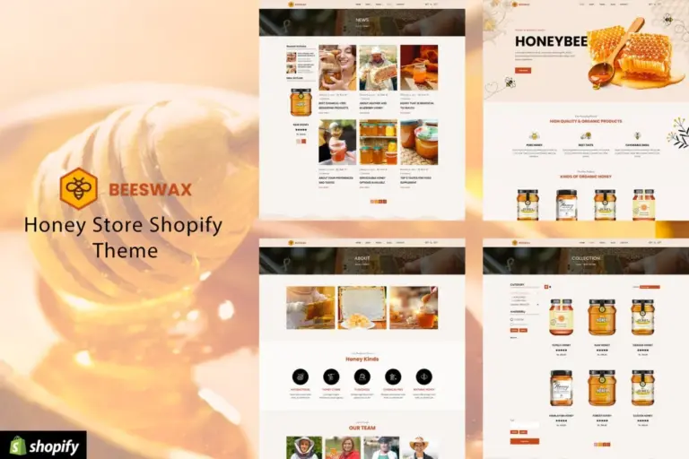 beeswax honey store shopify theme 1