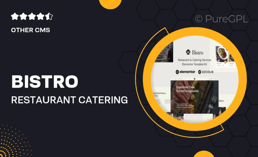 Bistro – Restaurant & Catering Services Elementor Template Kit 47 Bistro – Restaurant & Catering Services Elementor Template Kit