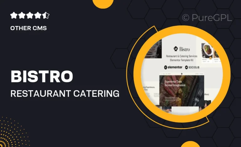 bistro restaurant catering services elementor template kit