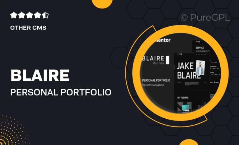 blaire personal portfolio elementor template kit