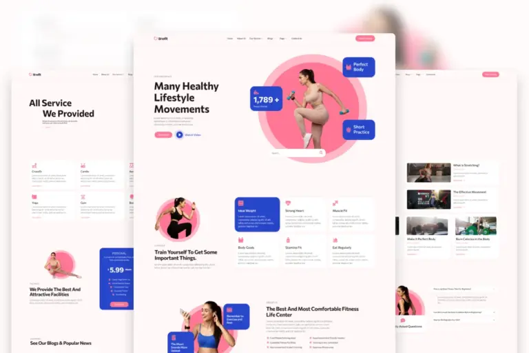 bnefit gym fitness center elementor template kit