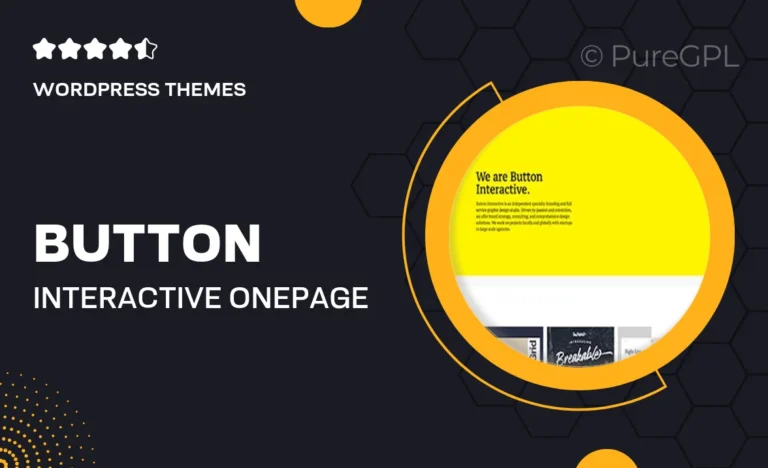 button interactive one page portfolio