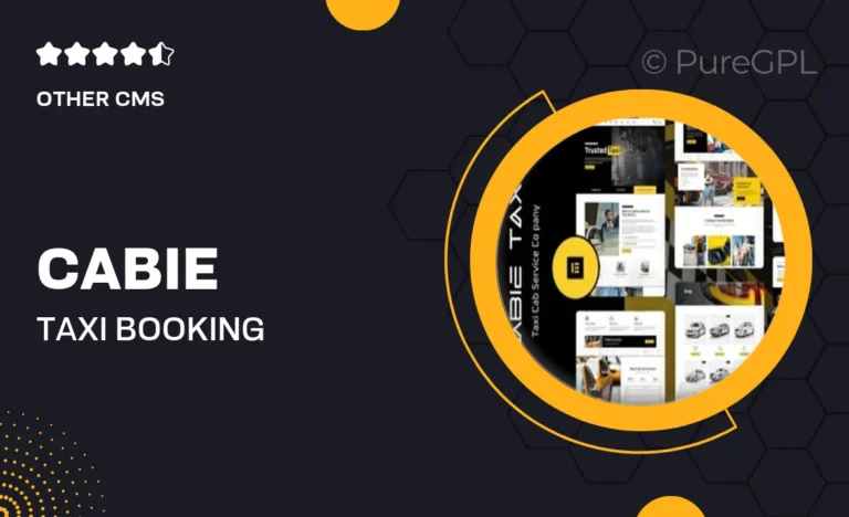 cabie taxi booking service elementor pro template kit