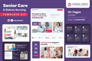 Caring Crest – Senior Care & Elderly Nursing Elementor Template Kit