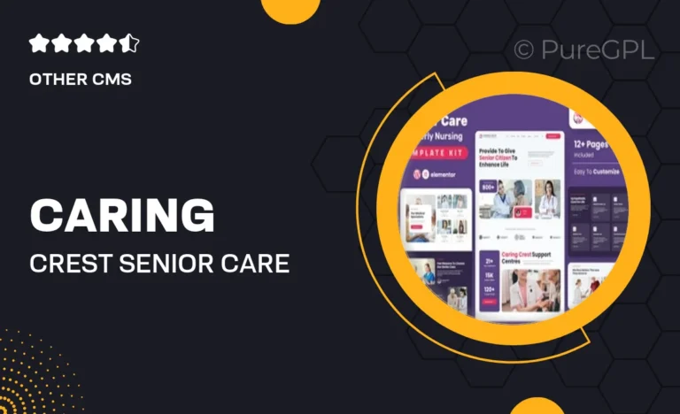 caring crest senior care elderly nursing elementor template kit
