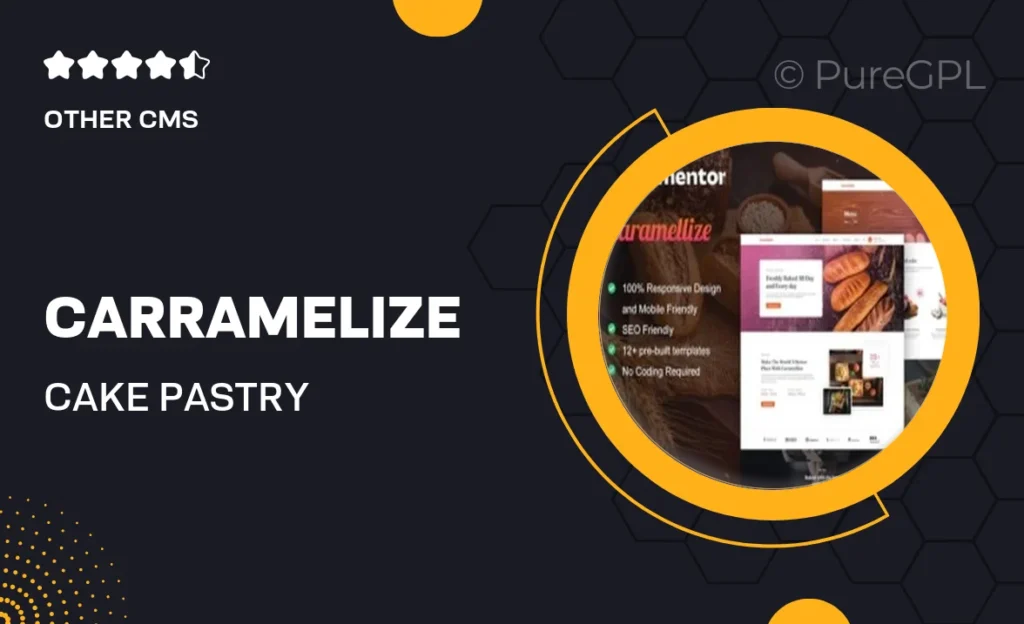 Carramelize – Cake & Pastry Elementor Pro Template Kit 60 Carramelize – Cake & Pastry Elementor Pro Template Kit