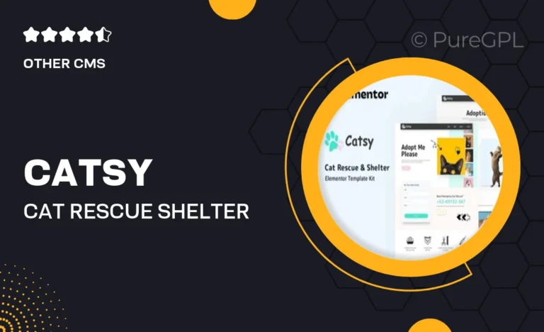 catsy cat rescue shelter elementor template kit