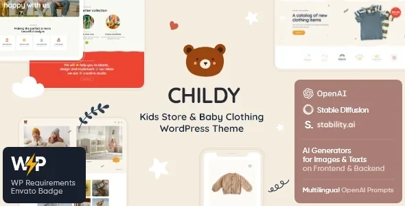 childy kids store baby clothing wordpress theme 1