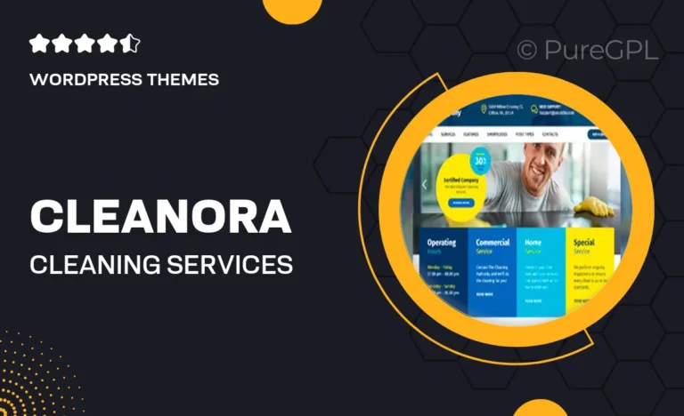 cleanora cleaning services wordpress theme