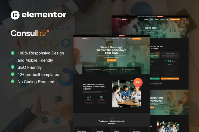 consulbiz business consulting elementor template kit 1