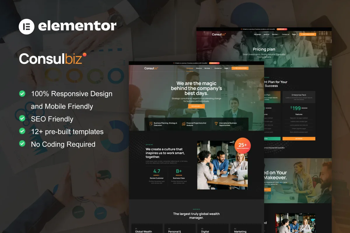 ConsulBiz – Business & Consulting Elementor Template Kit