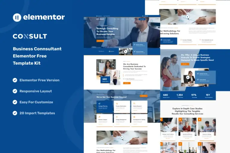 consult business consulting strategy elementor template kit 1