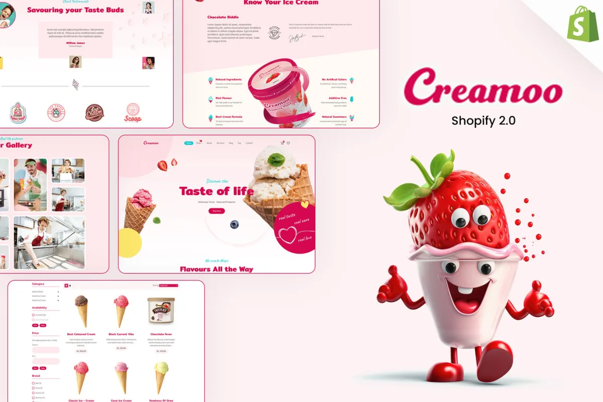 Creamoo – Ice Cream & Cake Shop Shopify Theme