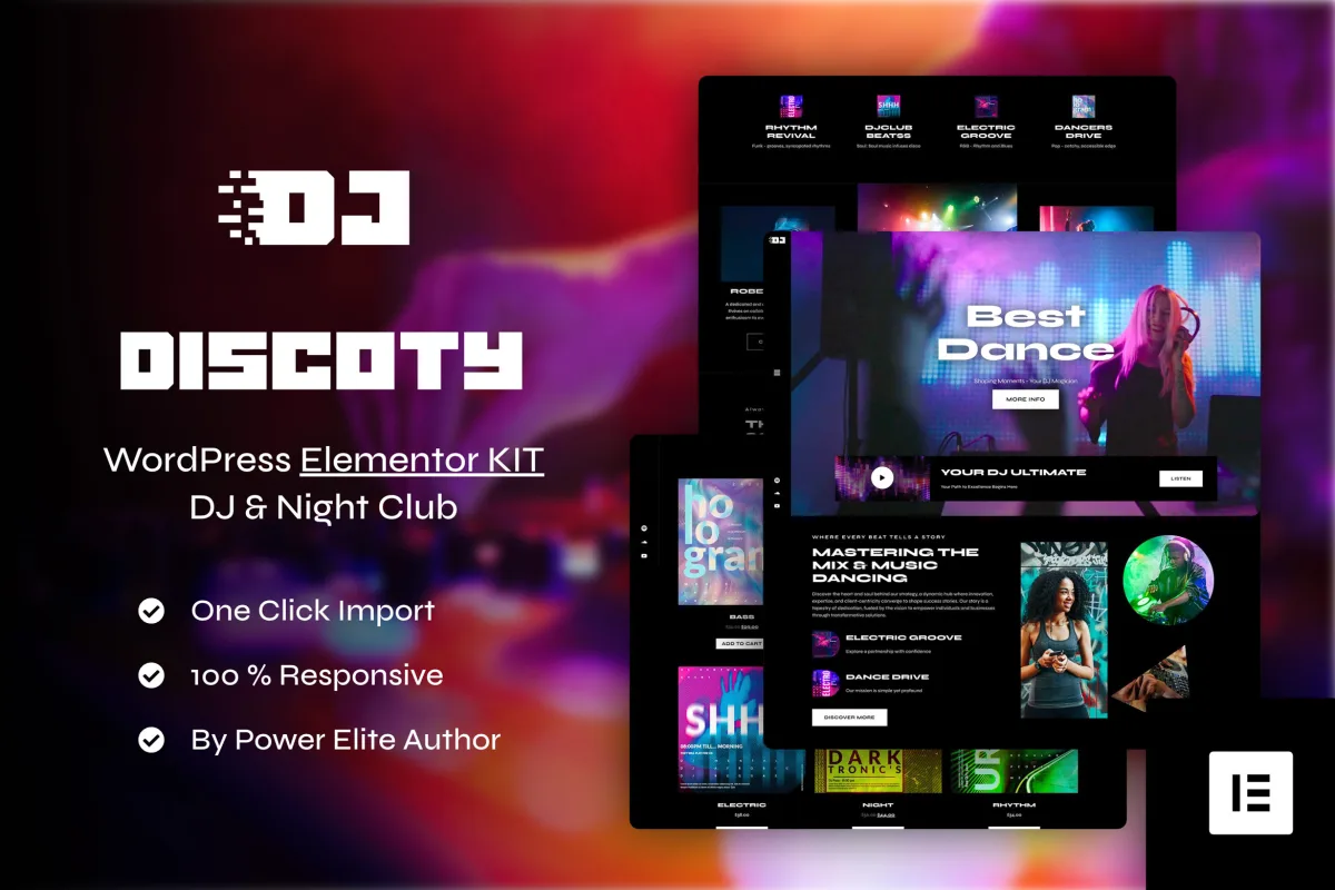 Discoty – Dj & Night Club Elementor Pro Template Kit