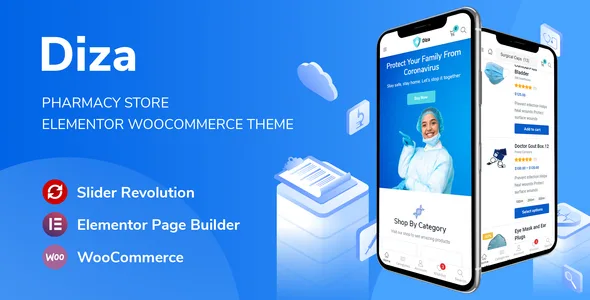 diza pharmacy store elementor woocommerce theme 1