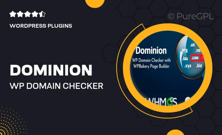 dominion wp domain checker with wpbakery page builder